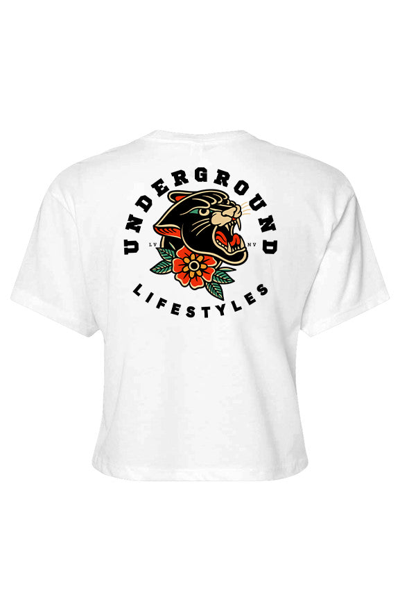 Panther Women's Crop Top (White)